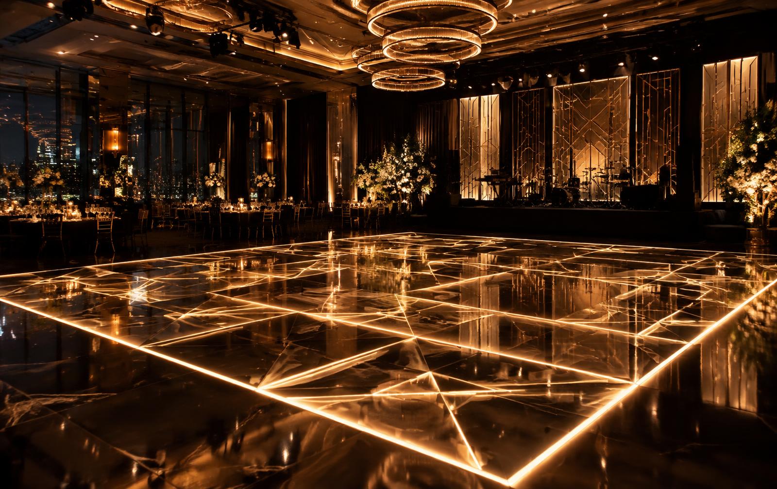 Pista Paris iluminada em evento premium (imagem conceitual)